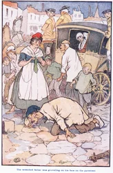 The Wretched Father Was Grovelling on His Face on the Pavement
